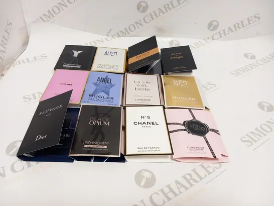 LARGE QUANTITY OF ASSORTED TESTER PERFUMES TO INCLUDE; CHANBEL, MUGLER, VIKTOR AND ROLF, DIOR AND YVES SAINT LAURENT