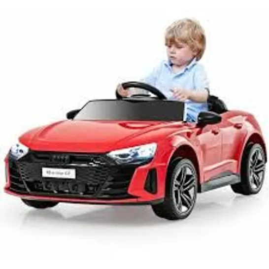 BOXED COSTWAY 12V ELECTRIC KIDS RIDE ON CAR, 103 X 58 X 41cm, LICENSED AUDI TOY VEHICLE WITH REMOTE CONTROL - RED