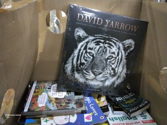 CAGE CONTAINING A LARGE QUANTITY OF ASSORTED BOOKS INCLUDING SEALED DAVID YARROW TIGERS OF THE WORLD, 