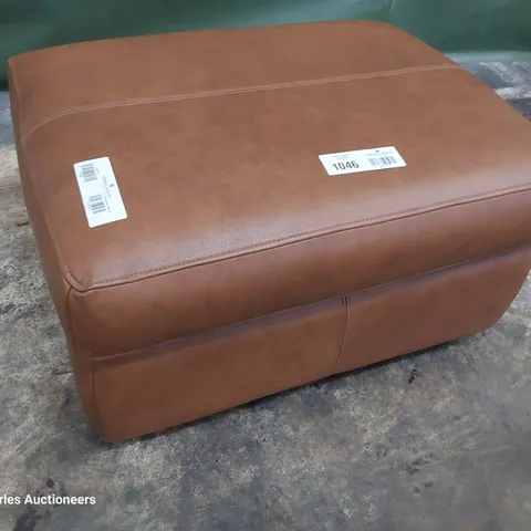 QUALITY BRITISH DESIGNER G PLAN STORAGE FOOTSTOOL DALLAS TAN LEATHER 