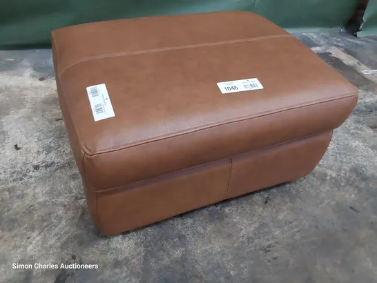 QUALITY BRITISH DESIGNER G PLAN STORAGE FOOTSTOOL DALLAS TAN LEATHER 