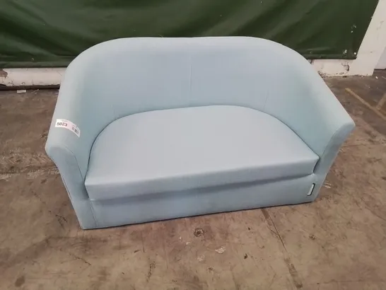 DESIGNER TWO SEATER TUB SOFA LIGHT BLUE FABRIC