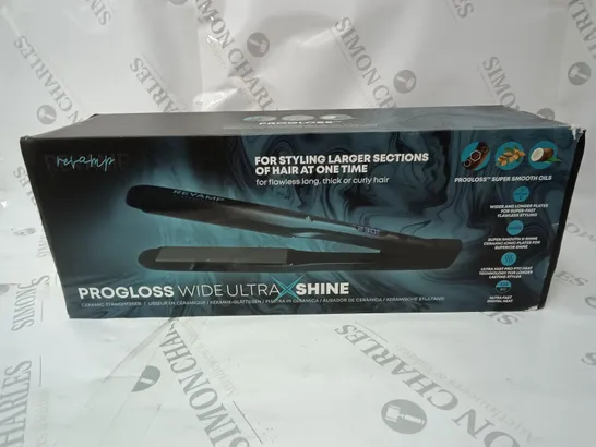 REVAMP PROGLOSS WIDE ULTRA X SHINE CERAMIC HAIR STRAIGHTENER