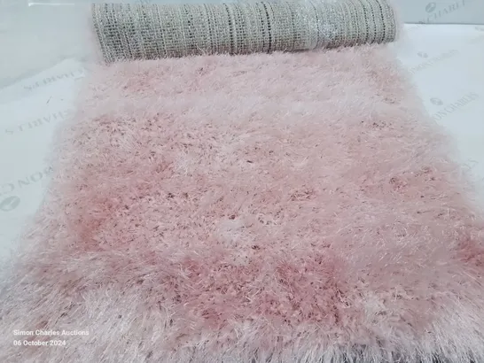 BRAND NEW PACO HOME 300 GLAMOUR PINK/ROSE 60X100CM SHAGGY RUG