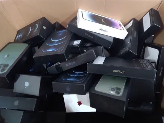 BOX OF APPROX 30 ASSORTED APPLE IPHONE CASES 