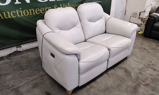 QUALITY BRITISH DESIGNED & MANUFACTURED G PLAN JACKSON 2 SEATER POWER RECLINER SOFA CAPRI CHALK LEATHER