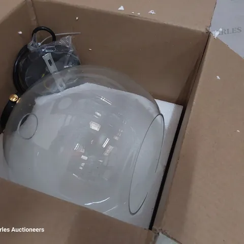 BOXED CLEAR BOWL CEILING LIGHT FITTING