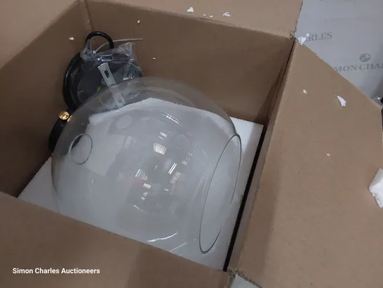 BOXED CLEAR BOWL CEILING LIGHT FITTING