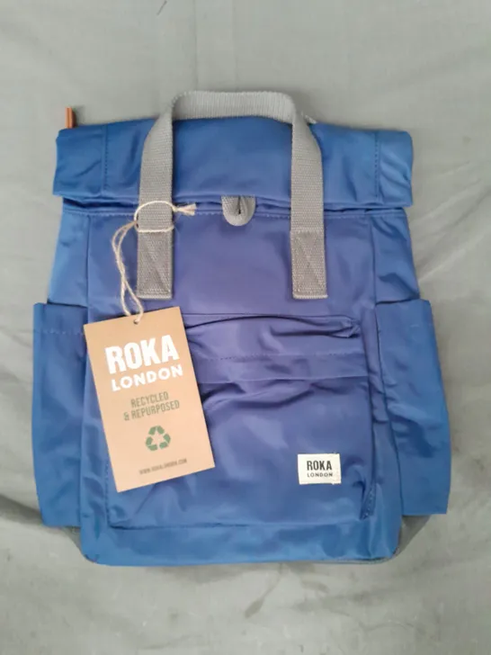 ROKA LONDON CANFIELD B RECYCLED NYLON BAG IN BLUE