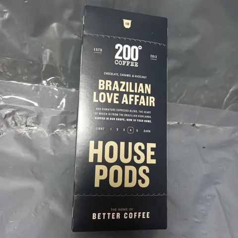 BOX OF APPROX 12X10 220 DEGREE COFFEE BRAZILIAN LOVE AFFAIR HOUSE PODS