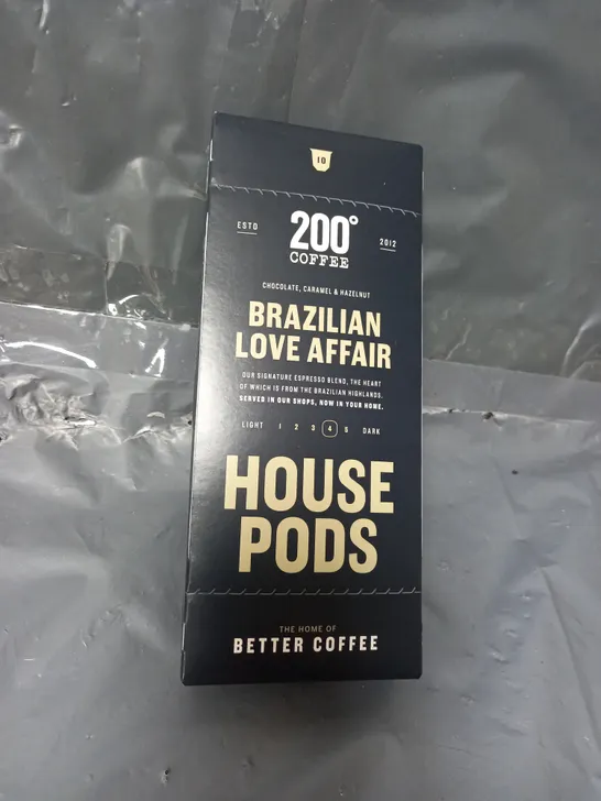 BOX OF APPROX 12X10 220 DEGREE COFFEE BRAZILIAN LOVE AFFAIR HOUSE PODS