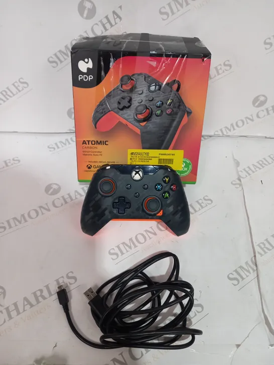 BOXED ATOMIC CARBON WIRED XBOX CONTROLLER