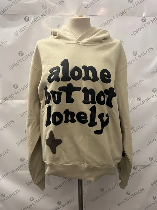 BROKEN PLANET OVERHEAD GRAPHIC HOODIE IN BEIGE SIZE S 