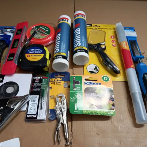 LOT OF ASSORTED TOOL AND DIY ITEMS TO INCLUDE KNIPEX COBRA, SILIRUB N AND EXTENSION BAR