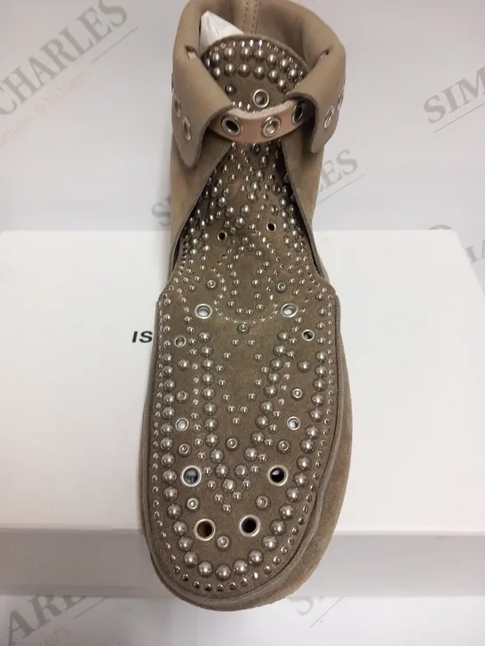 BOXED PAIR OF ISABEL MARANT MORLEY STUDDED SHOES MOLESKIN BROWN SIZE 37