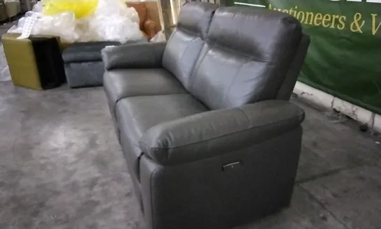 QUALITY DESIGNER DARK BROWN LEATHER ELECTRIC RECLINER 2 SEATER SOFA