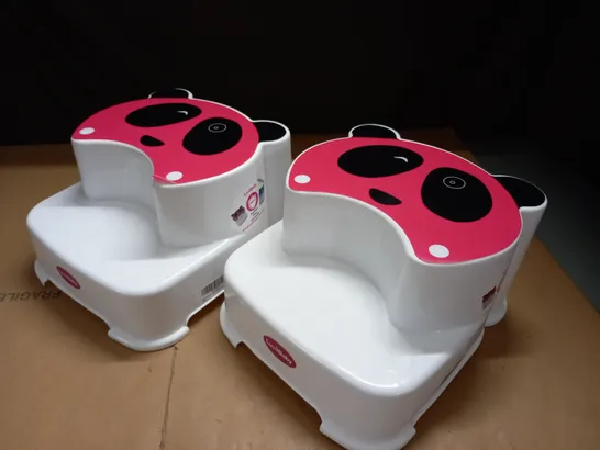 LOT OF 2 LUVDBABY PANDA BABY STEP STOOLS