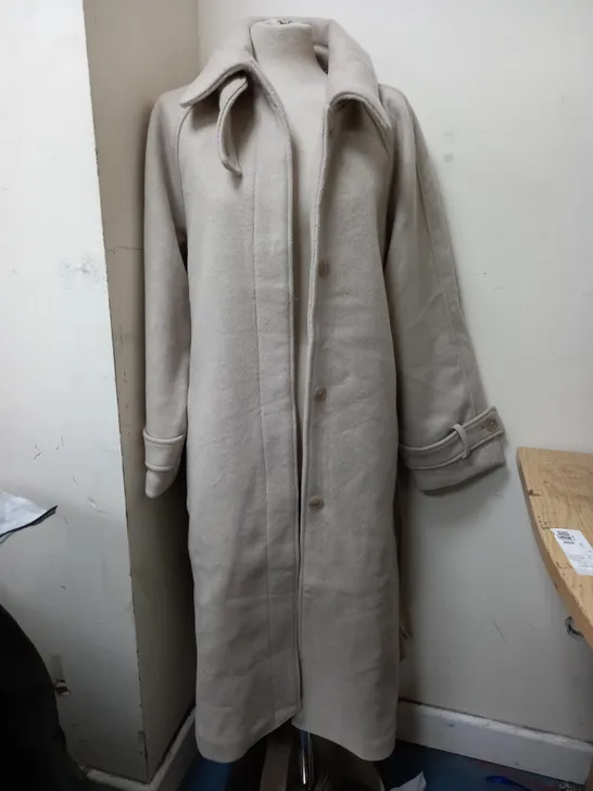 ABERCROMBIE & FITCH OVERCOAT IN BEIGE - LARGE