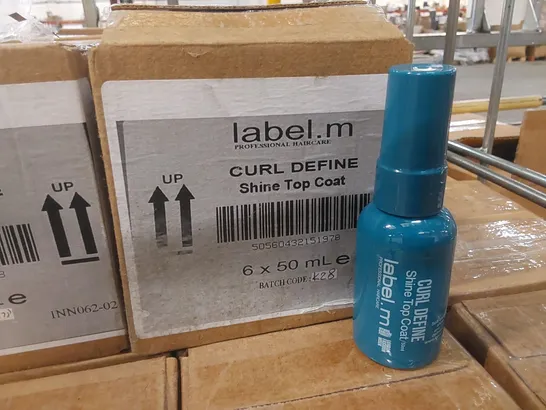 CAGE TO CONTAIN APPROX 385 X BOXES OF LABEL.M CURL DEFINE SHINE TOP COAT - 6 X 50ml PER BOX // CAGE NOT INCLUDED 