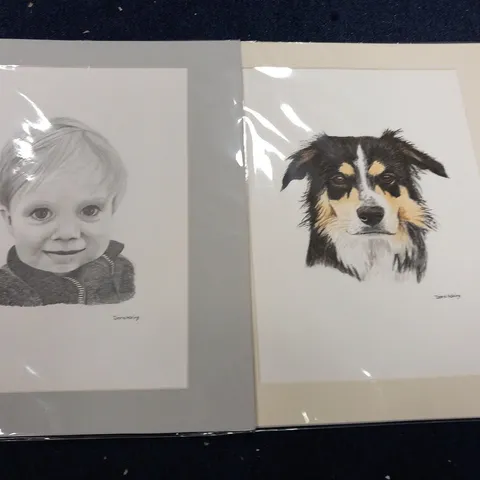 2 ASSORTED DIANE ADKINS ARTWORKS TO INCLUDE PENCIL AND WATERCOLOUR