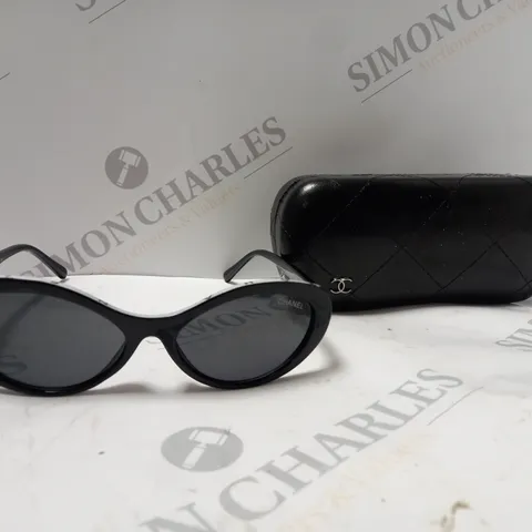 BOXED CHANEL OVAL SUNGLASSES IN BLACK