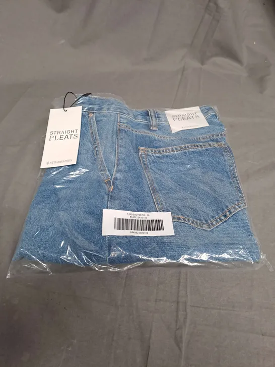 SEALED STRADIVARIUS STRAIGHT PLEATS DENIM JEANS - UK 10