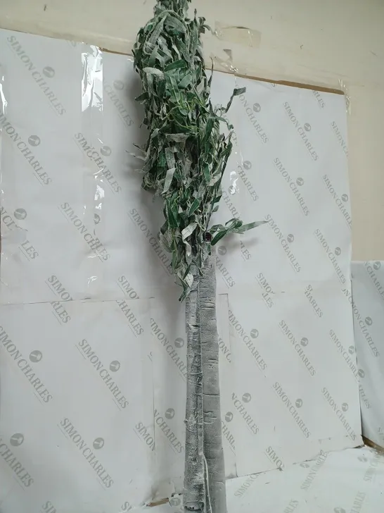 BOXED ALISON CORK 180CM PRE-LIT GREEN LEAF DETAIL INDOOR WILLOW TREE (COLLECTION ONLY)