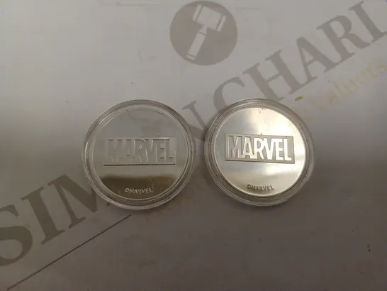 TWO MARVEL COLLECTABLE COINS INCLUDING THE WASP AND THOR