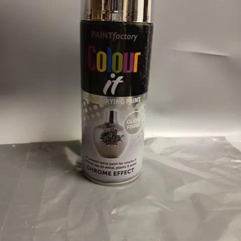 LOT OF 12 PAINT FACTORY COLOUR IT QUICK DRYING SPRAT PAINT CHROME EFFECT 400ML PER CAN