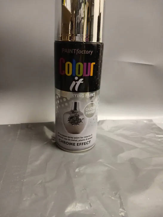 LOT OF 12 PAINT FACTORY COLOUR IT QUICK DRYING SPRAT PAINT CHROME EFFECT 400ML PER CAN