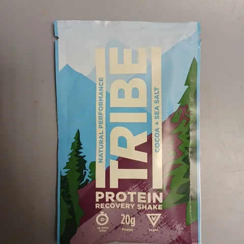 12 X BOXED TRIBE PROTEIN RECOVERY SHAKE SACHETS - COCOA & SEA SALT 12 X 38G