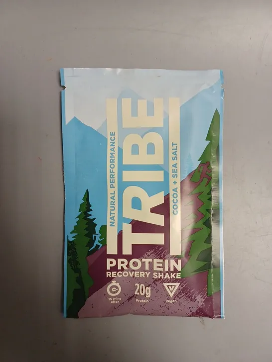 12 X BOXED TRIBE PROTEIN RECOVERY SHAKE SACHETS - COCOA & SEA SALT 12 X 38G