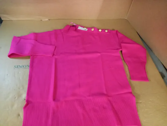 RIVER ISLAND PINK BUTTON DETAIL JUMPER - UK L