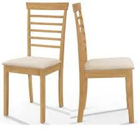 LEDBURY ONE PAIR OF DINING CHAIRS LIGHT OAK