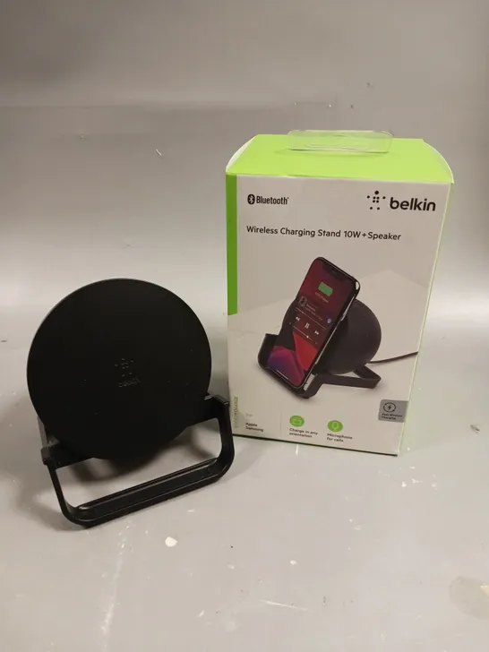 BOXED BELKIN WIRELESS CHARGING STAND 10W & SPEAKER 