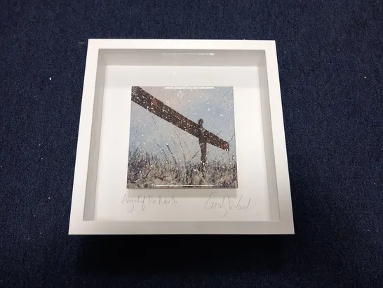 FRAMED EMILY WARD ANGEL OF THE NORTH ON CERAMIC TILE