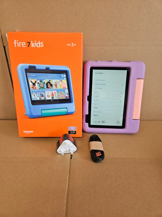 AMAZON FIRE 7 KIDS 16GB TABLET WITH PURPLE CHILD SAFE CASE