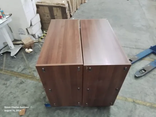 PALLET CONTAINING 2 LARGE 2 DOOR BROWN STORAGE CABINETS 