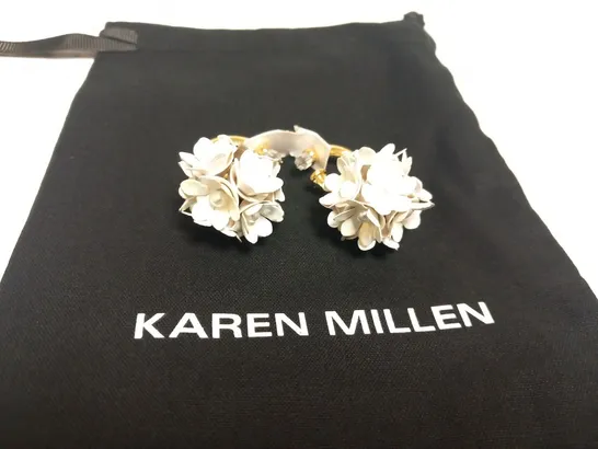 KAREN MILLEN FLORAL DROP EARRINGS 