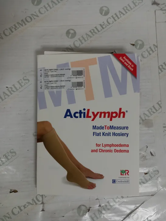 ACTILYMPH 2 PAIRS OF HOISERY FOR LYMPHOEDEMA IN BLACK 18-21 MMHG