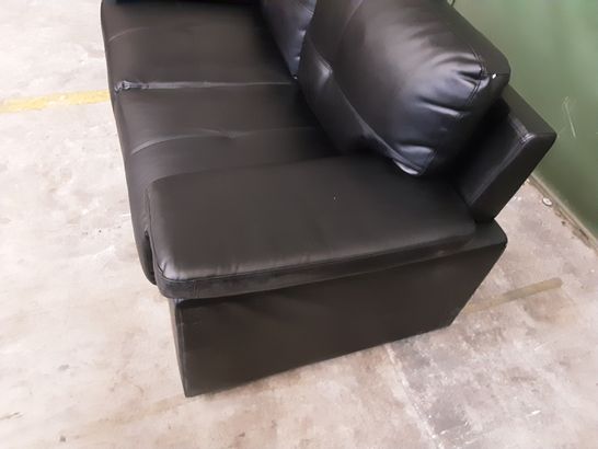 DESIGNER BLACK LEATHER 2-SEATER SOFA 