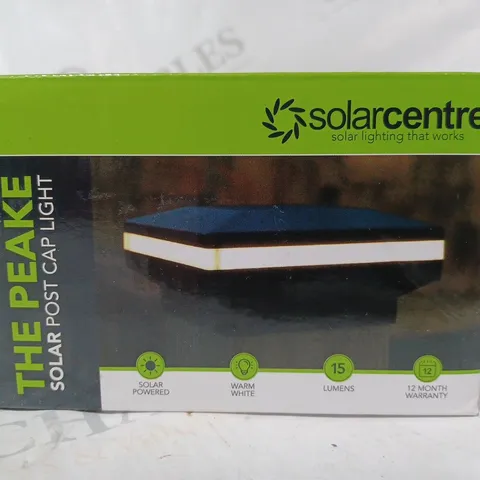 BOXED SOLARCENTRE THE PEAKE SOLAR POST CAP LIGHT