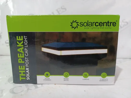 BOXED SOLARCENTRE THE PEAKE SOLAR POST CAP LIGHT