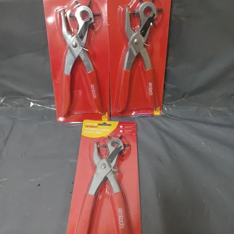 LOT OF 3 AMTECH REVOLVING LEATHER PUNCH PLIERS