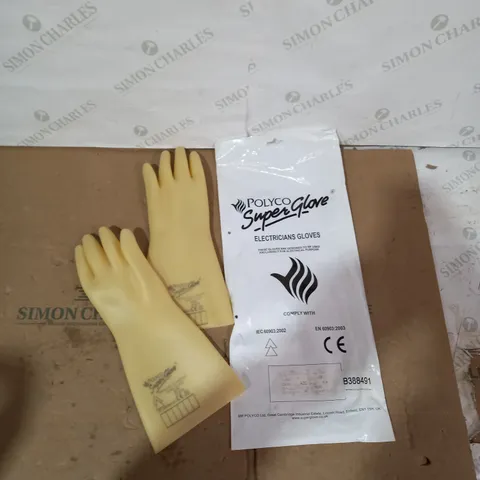 BAGGED BRAND NEW PAIR OF POLYCO SUPER GLOVER CLASS 0 CATEGORIES AZC ELECTRICIANS GLOVES - SIZE 09