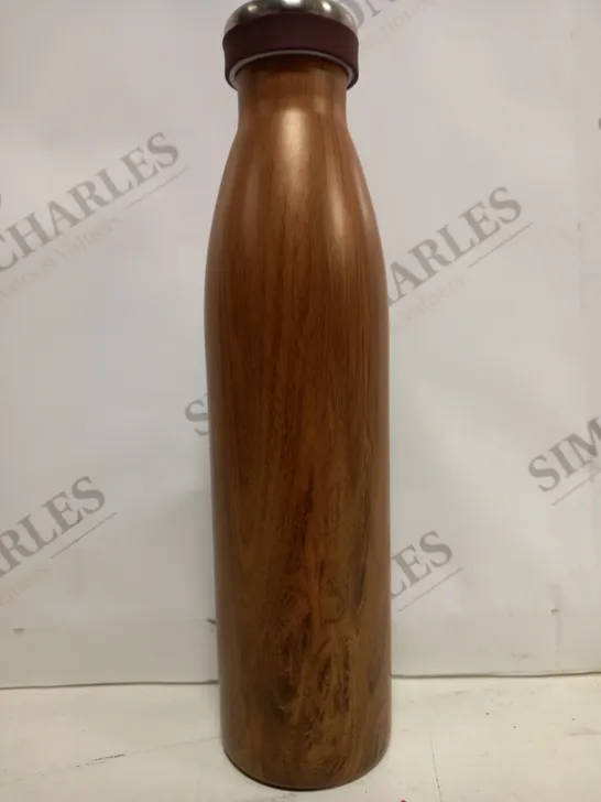 MINISO STAINLESS STEEL DRINKS BOTTLE IN WOOD EFFECT