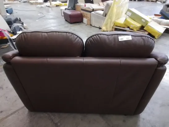 DESIGNER G PLAN MADE JACKSON 2 SEATER CHESTNUT LEATHER SOFA 