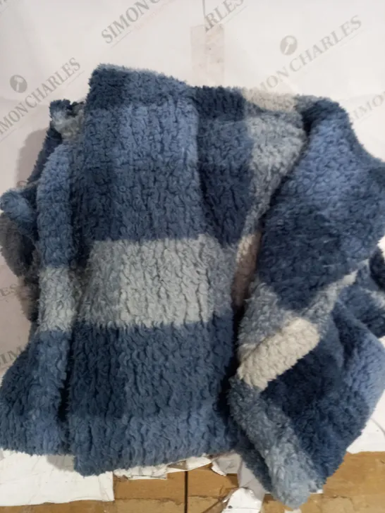 COZEE HOME SHERPA CAPE WRAP IN BLUE ONE SIZE