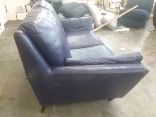 QUALITY DESIGNER FELLINI 2 SEATER - DARK PURPLE LEATHER 