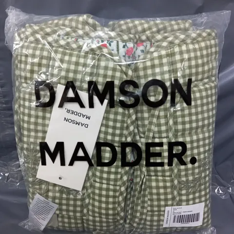 BAGGED DAMSON MADDER ARTE TIE GILET IN GREEN GINGHAM - SIZE 10